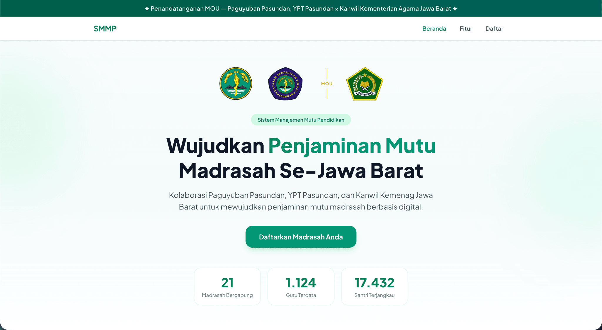Pasundan Mutu Dashboard